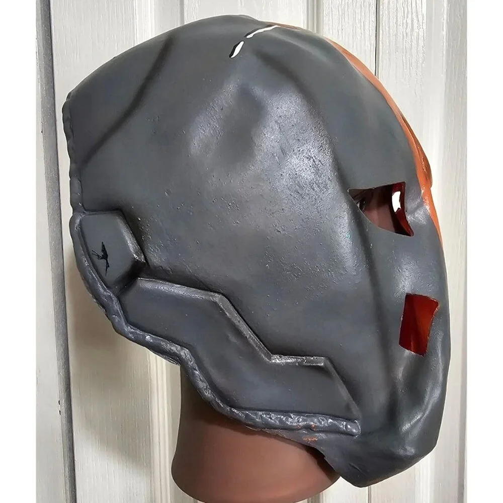 Men's Deathstroke Latex 3/4 Mask Halloween Costume Batman Arkham DC Cosplay